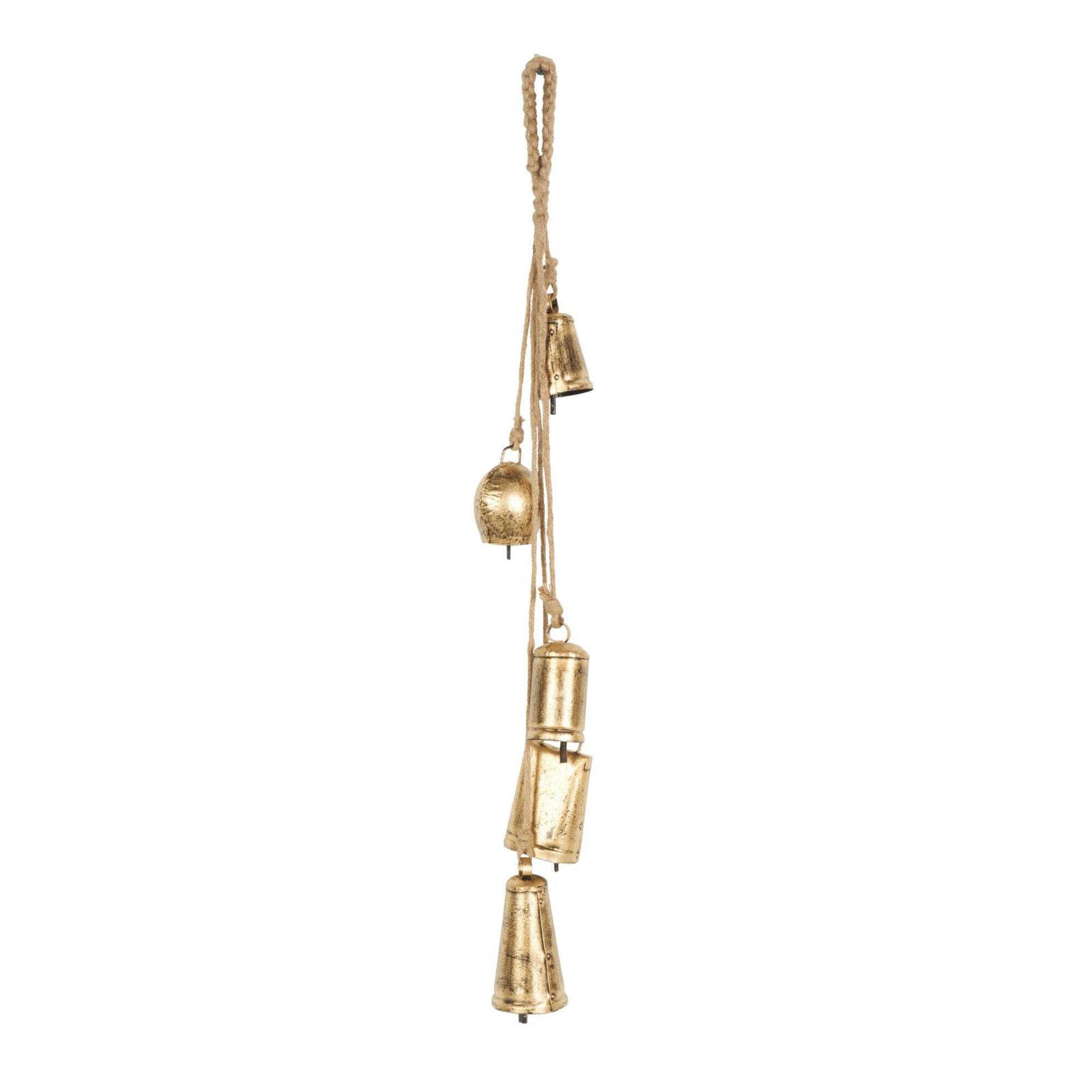 29" Gold Metal Cascading Cluster Decorative Cow Bells